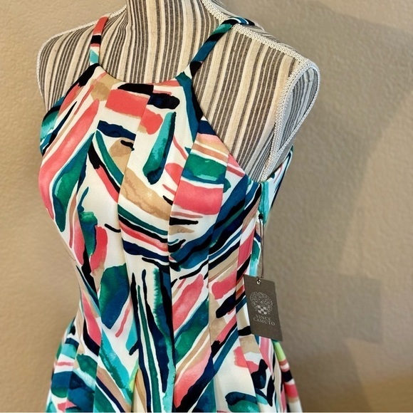 NWT Vince Camuto Dress Size 2 Abstract Watercolor Print Fit & Flare Scuba fabric - Picture 8 of 16